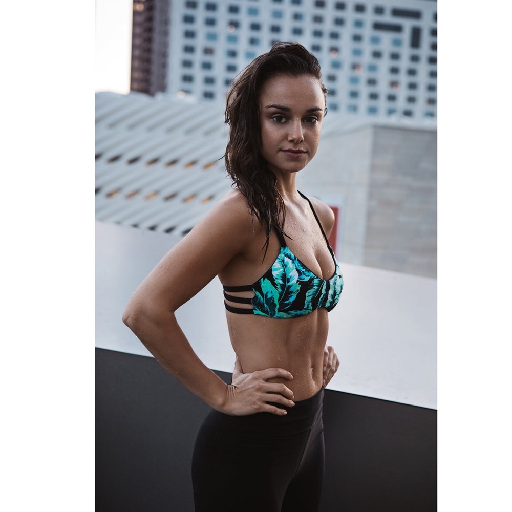 Pepper Swimwear Reversible Huntington Bikini Set in Tropical Black/Leaf